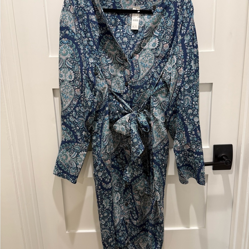 J. Crew Blue Paisley Wrap Dress